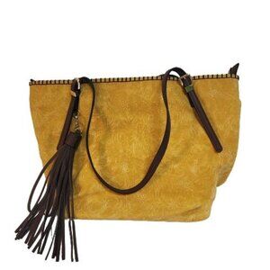 Madi Studio By Madi Claire Soraya Tooled Faux Leather Tote Bag Gold